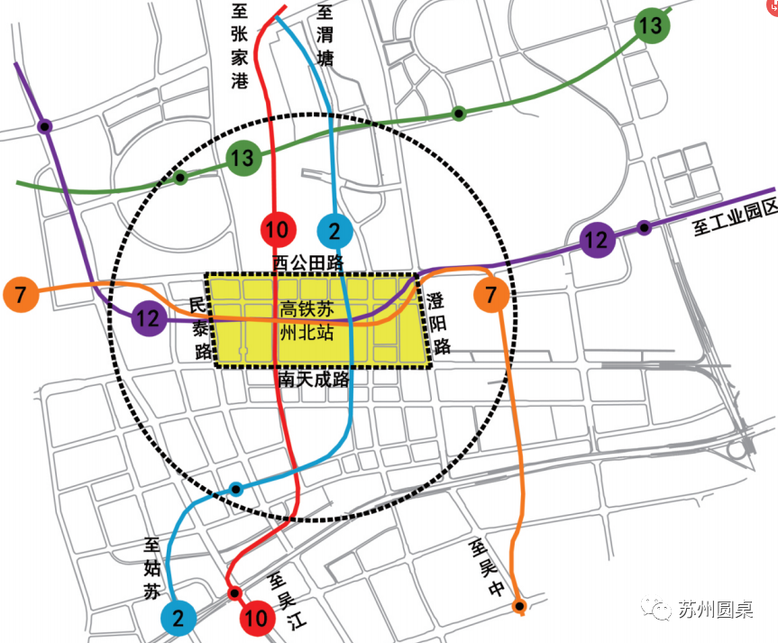 在苏州北站,轨道交通(地铁)将建设一快四普五轨到达格局,2号线,7号